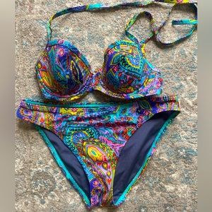 Victoria’s Secret Paisley Underwire Swim Bikini Set